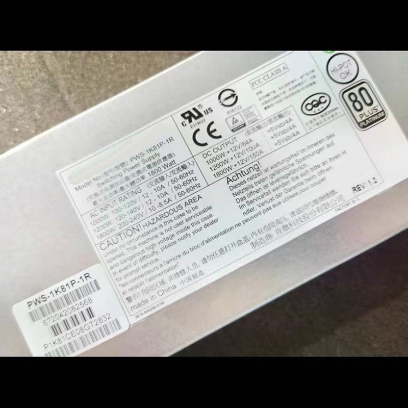 PWS-1K81P-1R 1800W For Supermi - đánh giá và giá 1800W Server Power Supply Redundant